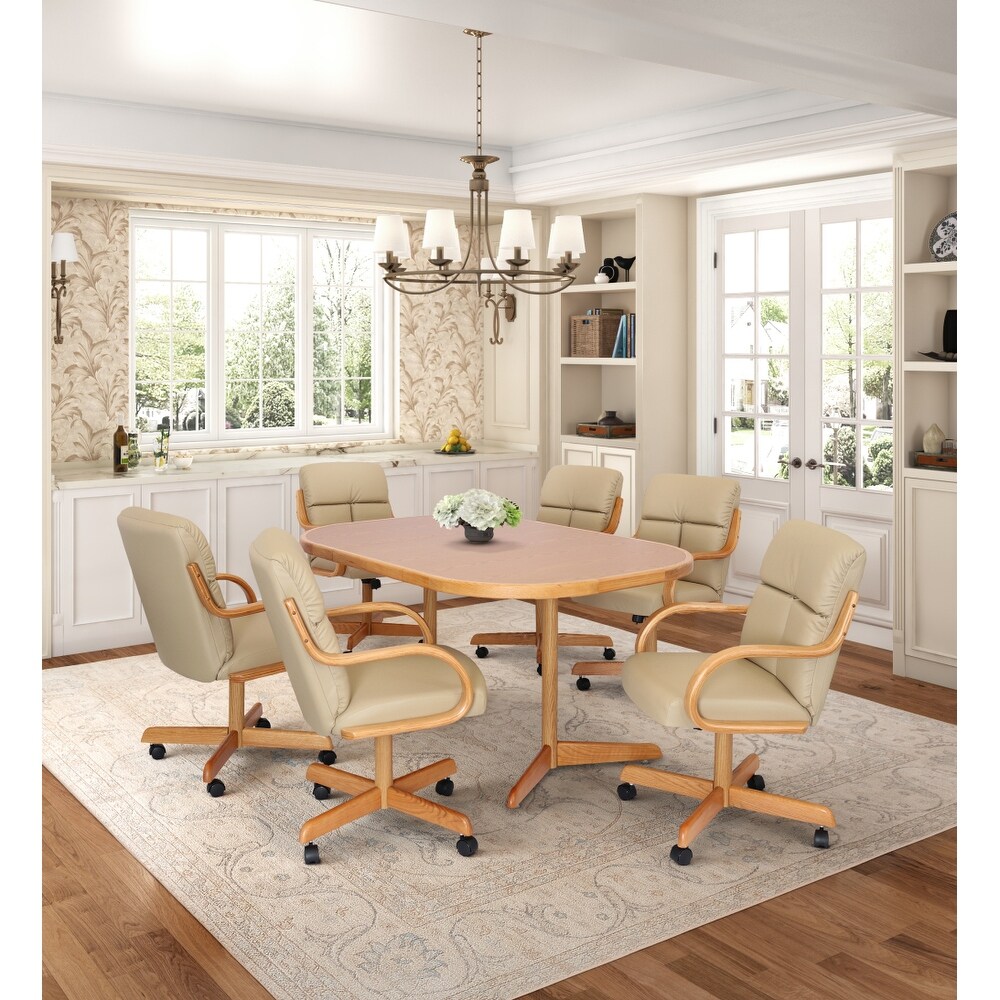 Caster Chair Company 7 Piece 42x 42 60 Oak Caster Castor Dining